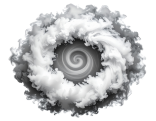Expanding Smoke Cloud in Circular Swirl – Dynamic Abstract PNG