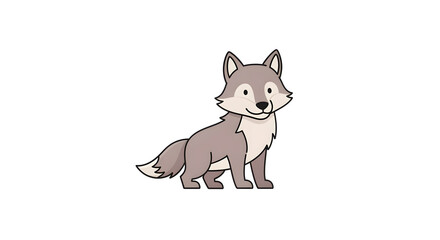 Adorable Cartoon Wolf Illustration