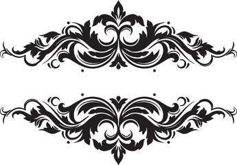 Fototapeta premium Hand-drawn floral flourish border in tattoo style, romantic heart and petal details,