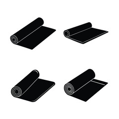 Obraz premium Set of Ground Mat Silhouettes – Vector Clipart for Outdoor & Camping Projects
