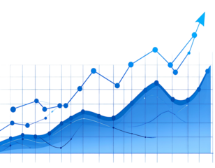 Minimalist Line Chart Showing Positive Trend with Data Points – Business Analytics PNG