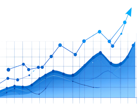 Minimalist Line Chart Showing Positive Trend with Data Points – Business Analytics PNG