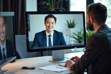 Capturing the Reflective Beauty: A Photo Series of Video Conference Meetings in a Contemporary Office Environment