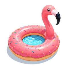  Fun pink flamingo pool float. Inflatable summer toy for kids and adults, vacation, parties, swimming, or tropical resort themes.