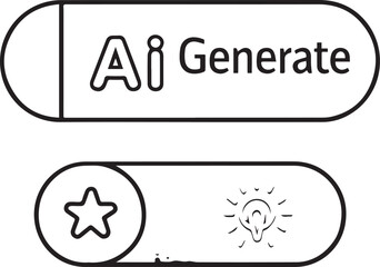 AI generates a button  icon and a vector