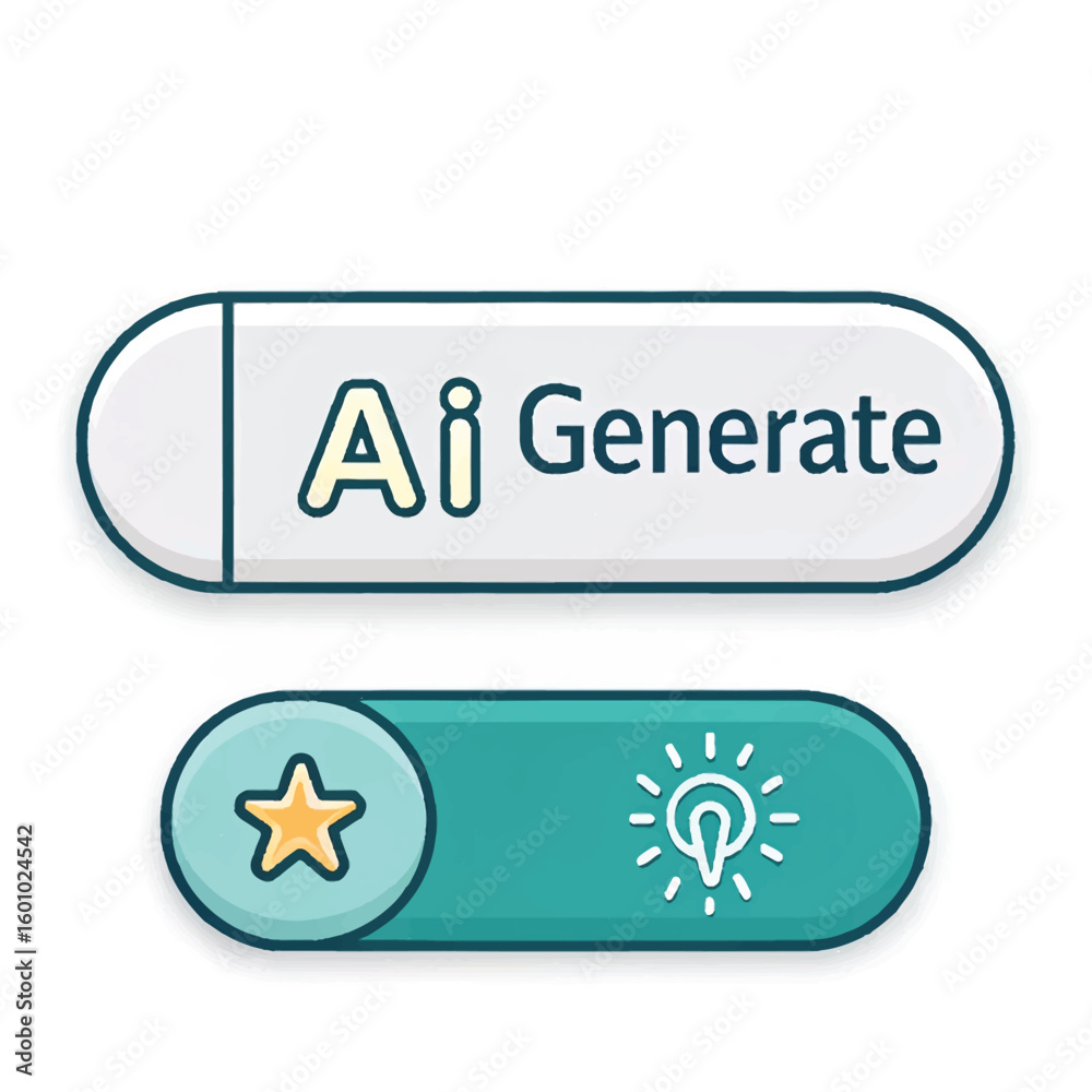 Poster ai generates a colorful button icon and vector