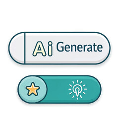 AI generates a colorful button icon and vector