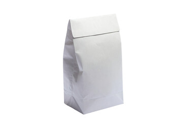 a white bag with a handle on a white background