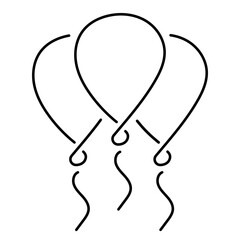 balloons icon on white background, vector illustration.
