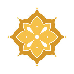 Obraz premium Elegant Golden Floral Mandala Design on White Background for Creative Projects