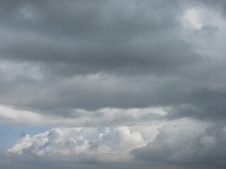 Storm clouds forin within a blue sky. Cloudscape, remnants of Tropical Storm Debby. Kent County, Delaware.