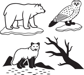 vector set of bear