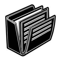 Folder icon with documents isolated on white background vector illustration