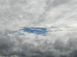 Storm clouds forin within a blue sky. Cloudscape, remnants of Tropical Storm Debby. Kent County, Delaware.