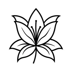 Lily Flower Vector Icon on White Background