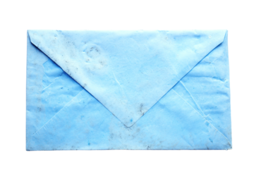 a blue envelope with a white background