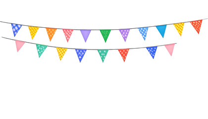 Colorful mini flag isolated on transparent background.