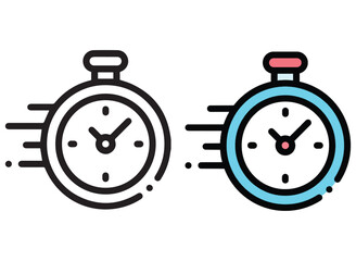 Stopwatch and Timer Icon for Speed and Time Accuracy Illustration
