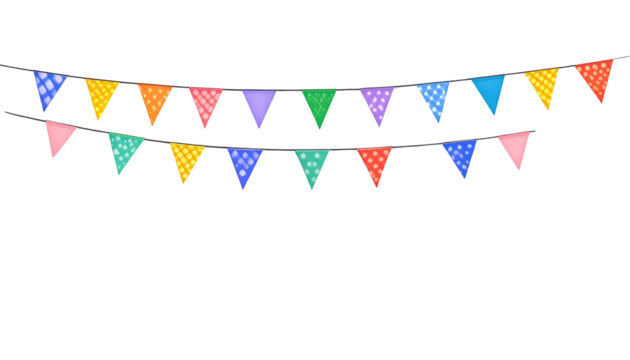 Colorful mini flag isolated on transparent background.