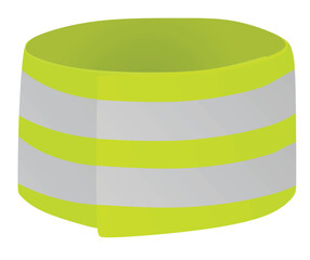 Yellow  reflective hand band. vector illustration
