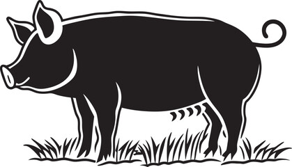 black and white cartoon wild goat