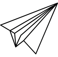 Here's the sentence describing the image:

White isolated paper plane vector illustration design concept symbol drawing