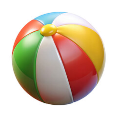 3d rendered beach ball isolated on transparent background