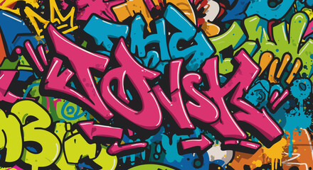 Vibrant Urban Graffiti Street Art Pattern Background