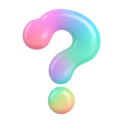 Naklejka premium PNG Colorful glossy question mark
