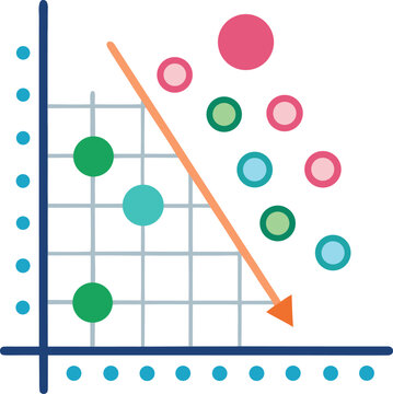 Data correlation scatter plot icon