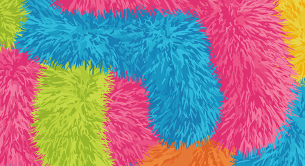 Vibrant Fluffy Texture Background Seamless Pattern