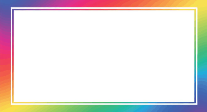 Rainbow gradient frame background for presentations and graphic design projects use