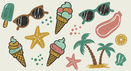 Summer beach vacation essentials collection