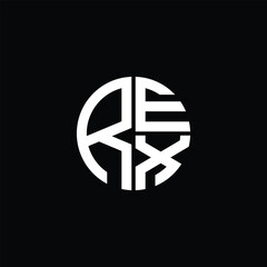 REX logo REX icon REX monogram REX letter minimalist Circle flat Unique modern abstract logo design.
