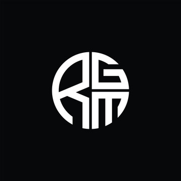 RGM logo RGM icon RGM monogram RGM letter minimalist Circle flat Unique modern abstract logo design.
