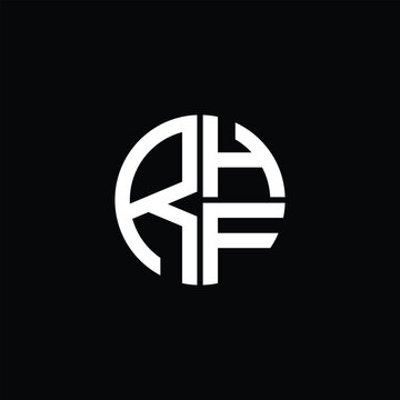 RHF logo RHF icon RHF monogram RHF letter minimalist Circle flat Unique modern abstract logo design.