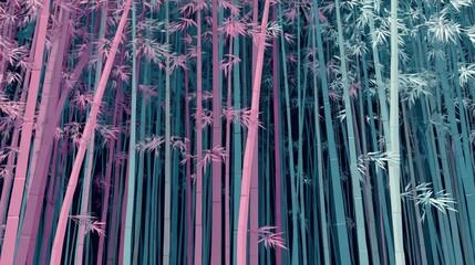 Obraz premium Abstract bamboo forest in pastel hues
