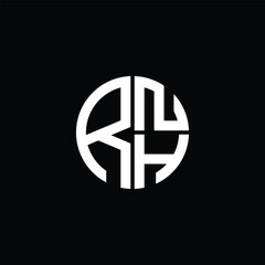 RNH logo RNH icon RNH monogram RNH letter minimalist Circle flat Unique modern abstract logo design.