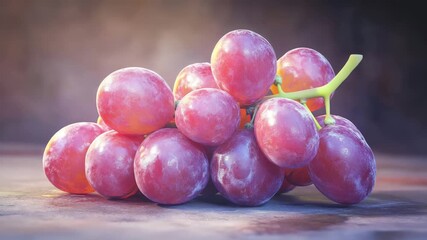Fresh red grapes still life video, Healthy eating fruit, Close up grapes concept, Delicious grapes - Powered by Adobe