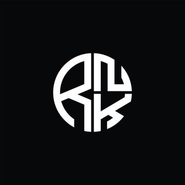RNK logo RNK icon RNK monogram RNK letter minimalist Circle flat Unique modern abstract logo design.