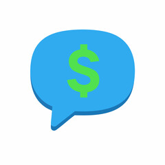 Fototapeta premium Money talk financial communication message icon speech bubble dollar sign