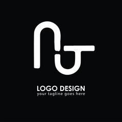 NJ NJ Logo Design, Creative Minimal Letter NJ NJ Monogram