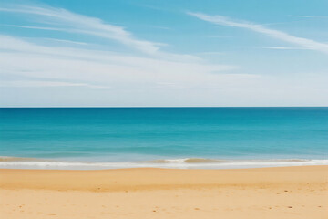 Fototapeta premium tropical beach with blue sky and clouds