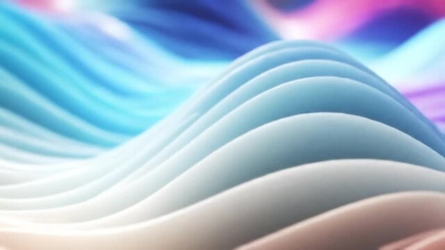 Radiating waves of pastel colors morphing in gentle motion.
