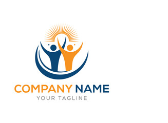 Group of People Star Logo &ndash; Partnership and Achievement Concept Design