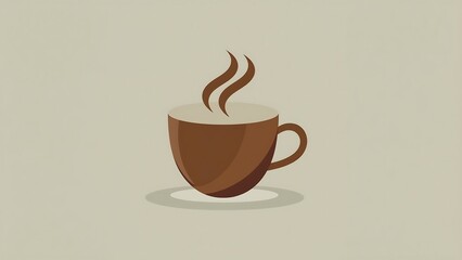 A simple and clean vector illustration of a coffee cup with small steam rising from the cup to convey warmth. Perfect for use as a logo or icon.