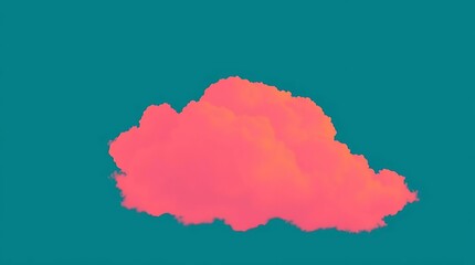 Pink clouds against a dark blue background in 1960s pop art style.