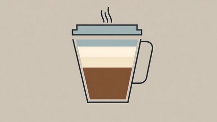 A simple and clean vector illustration of a coffee cup with small steam rising from the cup to convey warmth. Perfect for use as a logo or icon.
