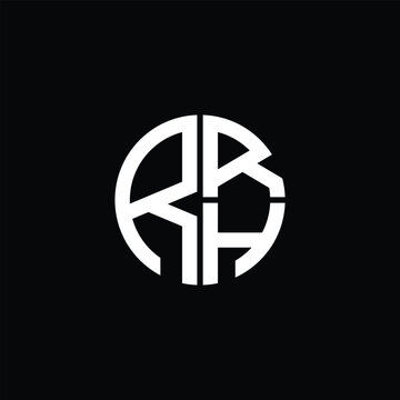 RRH logo RRH icon RRH monogram RRH letter minimalist Circle flat Unique modern abstract logo design.