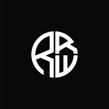 RRW logo RRW icon RRW monogram RRW letter minimalist Circle flat Unique modern abstract logo design.
